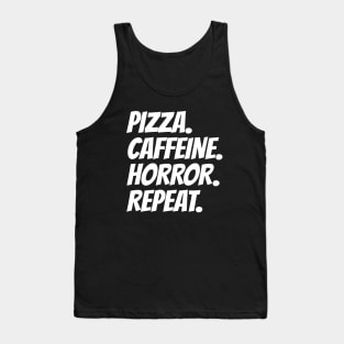 Pizza Caffeine Horror Repeat Tank Top